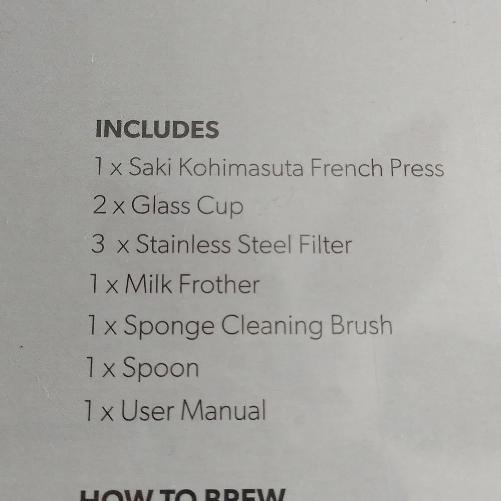 SAKI Kohimasuta Chrome Glass 8 Cup French Press coffee maker,  10 pc set